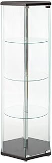 Hexagon Shaped Curio Cabinet Black and Clear