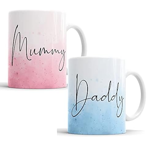 Mummy and Daddy Watercolour Mugs for New Parents Mum and Dad, Mother, Father, Gift, Present (Mummy & Daddy Set) Cover