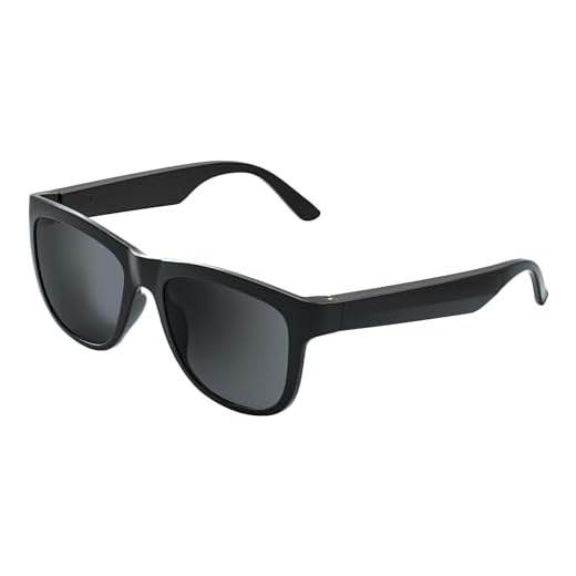 GS01 - Gafas de sol inteligentes con Bluetooth, gafas de sol de audio con altavoz, lente polarizada UV400, música de oído abierto, control táctil, Negro -