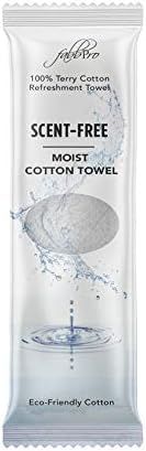 Oshibori Moist Terry Cotton Refreshment Towels (25 Pack, 8 x 8 Inches) - White Scented Pre-moistened Essential Oil Infused Towel to Use Hot or Cold (Unscented)