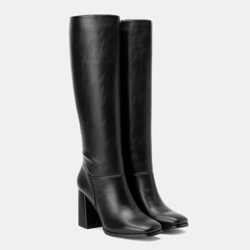 Vepose Women Black Knee High Boots Chunky Heel Side Zip, Size 6.5, 9530 — view 5