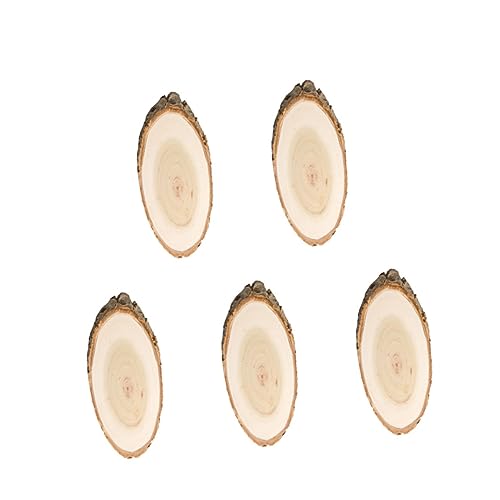 HOMSFOU 5pcs Oval Pine Hanging Board Blank Message Art Display for Home Decor Cafes and Shops for Painting Drawing and Craft Projects