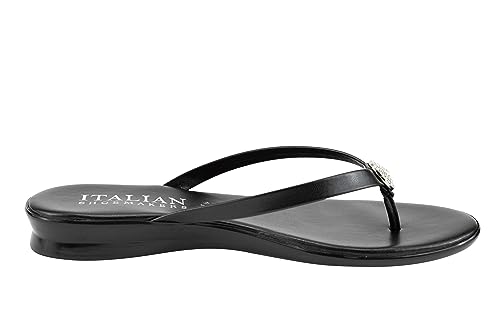 ITALIAN Shoemakers Womens Bethy Thin Strap Short Wedge Thong Ornamental Padded Sandal for Women4