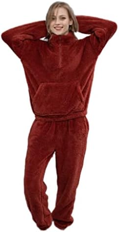 eBoutik - Women's Teddy Fluffy Supersoft Sherpa Twosie Pyjama Set - Ladies Winter Loungewear