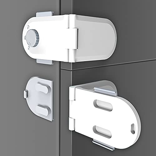 Child Safety Locks 6 Pack Baby Cabinet Locks Baby Proofing Locks Universal Fit for Cupboard, Cabinet, Drawer, Closet, Refrigerator, 3M Latest Powerful Adhesive Tape No Screws or Drilling Needed