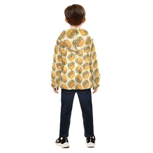 Hamburger Girls Fleece Jacket Girls Fall Jacket Girls Zip Up Hoodie Girls Sherpa Jacket 2-10T4