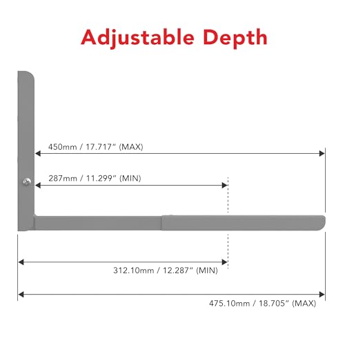 AVF Steel Universal Wall-Mounted Microwave Brackets in Silver (Set of 2) - Thumbnail 3