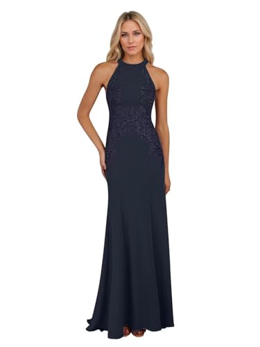 ABCDRESS Chiffon Mother of The Bride Dresses Long Lace Appliques