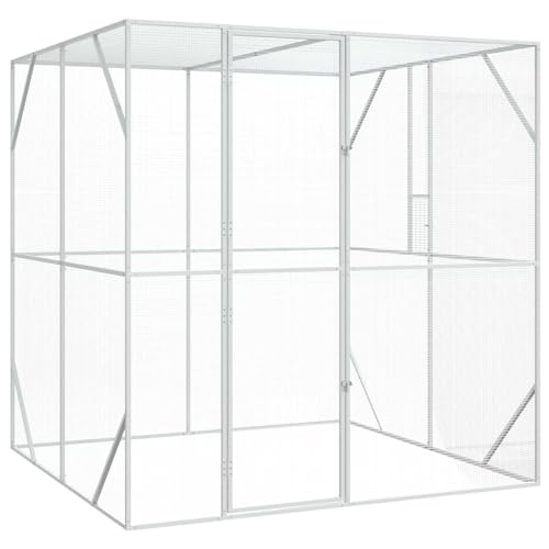 Emmtore Vogelkäfig Verzinkter Stahl rechteckiger Käfig 202 x 209 x 214 cm