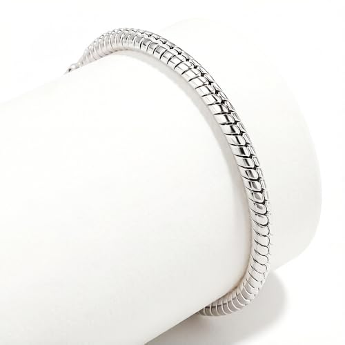 SHIBIDEBAOHUA 925 Sterling Silver Polished 4mm Round Snake Chain Bracelet by SHIBIDEBAOHUA - Used condition - Image 5