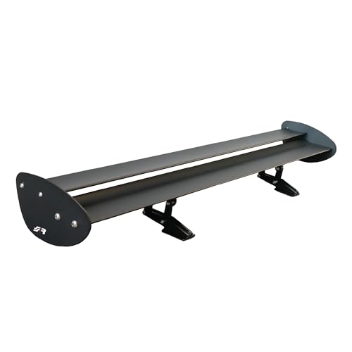 Simoni Racing SPA/12 Alettone da Tetto Crono, Spoiler Posteriore per Auto Universale, Alettone Ala Singola in Alluminio Nero