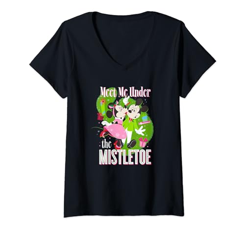 T-shirt Mickey & Minnie V-Neck Disney pour femme sous le gui