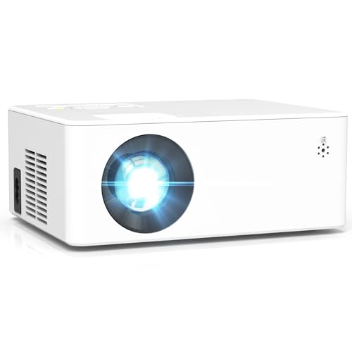 Mini Projector with Tripod, Portable Projector for Iphone, 9500Lumens Full HD 1080P Supported Movie Projector, Portable Video Projector Compatible with TV Stick, Phone, HDMI, USB, TF 1 (white)