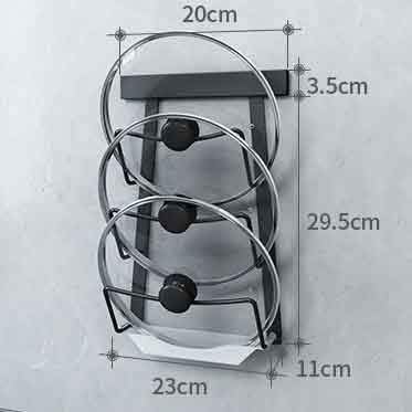 Pot Lid Rack Wall-mounted Pan Cover Stand Stove Organizer Kitchen Storage Holder Shelf Accessory image 3
