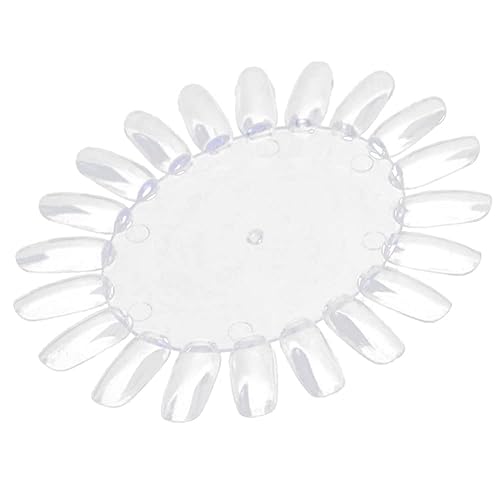 20Pcs Nail Swatch Wheel, Clear Nail Art Polish Practice,Nail Practice Color Display Polish Board,Display Tips Nail Sample Sticks,for Home DIY Manicure Clear