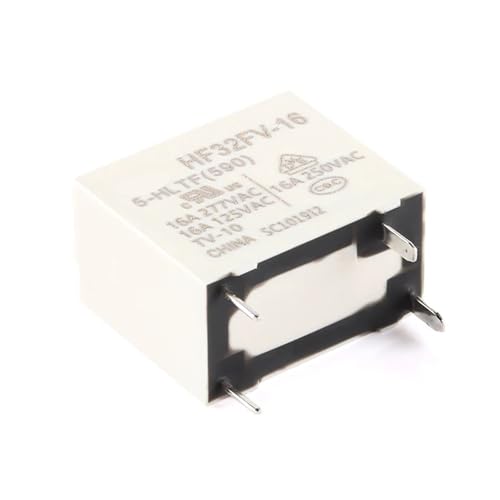 Relés de potencia HF32FV de 16A y 24V CC mini relé de 4 pines para placas de circuito 5 unidades