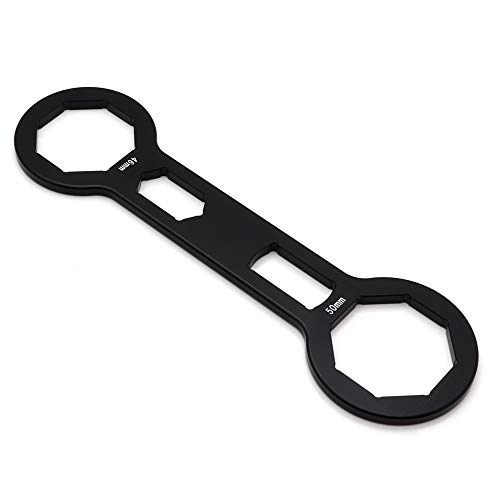 Image of Motorcycle Universal 46mm /50mm Fork Cap Wrench Shock Absorber Front Forks Removing Rebuild Tool for Yamaha Kawasaki Suzuki Honda (Black)
