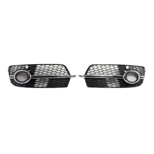 NFAUZYOP Compatible For Q5 S Line 2013 To 2017 A Pair Fog Light Cover Fog Lamp Grill Honeycomb Mesh Cover Body Kit Glossy Black Car Accessories(Chrome Silver)
