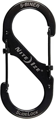 Nite Ize Unisex's S-Biner Stainless Steel Slide Lock, Black, Size 4