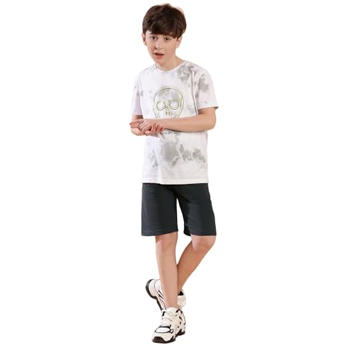Image of Li'l Tomatoes Boys 100% Cotton Night Suit | Summer T-Shirt & Shorts Sleepwear Set | Soft & Breathable | 7-16 Years