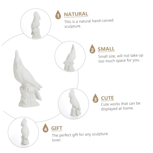 Figurine perroquet en céramique blanche objet poétique de maison