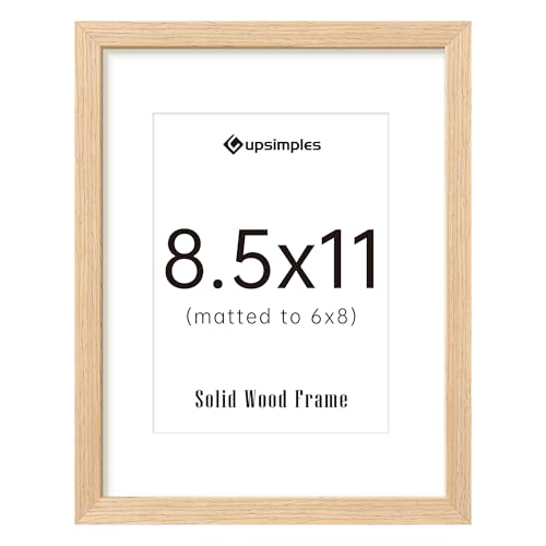 upsimples 8.5 By 11 Picture Frame Solid Wooden Nursery Decor 1Pcs Natural