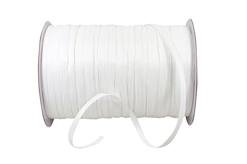 Reliant Ribbon 25770 Home Decor Trimmings - Raffia Prime - Rayon - Matte, 1/4 Inch X 100 Yards, White