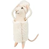 Primitives by Kathy Collectible Felt Critter, 4.75-inch, Bathtime Mouse Wrapped in a Fabric Bath Towel, Display with Our Other Bathroom Inspired Figures, Everyday Home Accent or Spa Gift