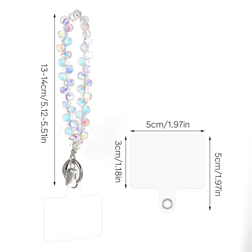 Bracelet de téléphone en perles de cristal pour garder les mains libres en voyage et shopping - 2