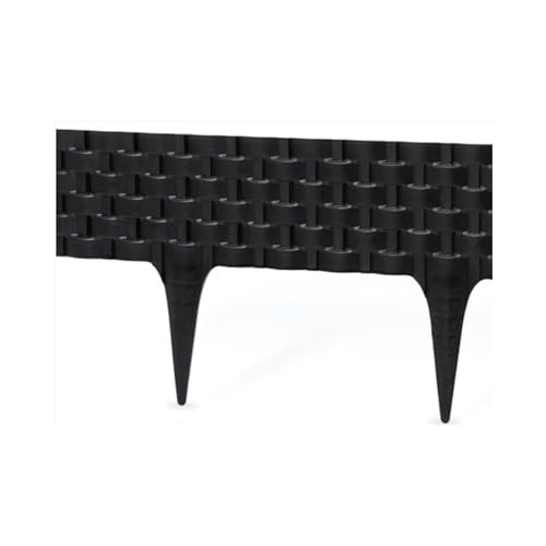 2.4 Meters Lawn Edging Black Plastic Palisade Rattan Effect - 7.87ft Long Garden Edge Border - Ground Fence for Lawn, Flower Plants and Patio