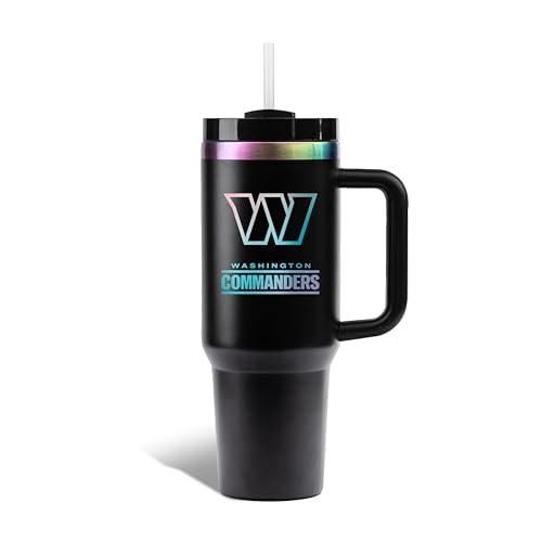 The Memory Company Officially Licensed NFL - Washington Commanders 46oz Iridescent Tumbler with Handle