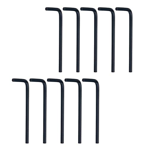MY MIRONEY 3mm Metric Hex Key Wrench Black L-shape Flat Head Hexagonal Wrench Repairing Tool Pack of 10