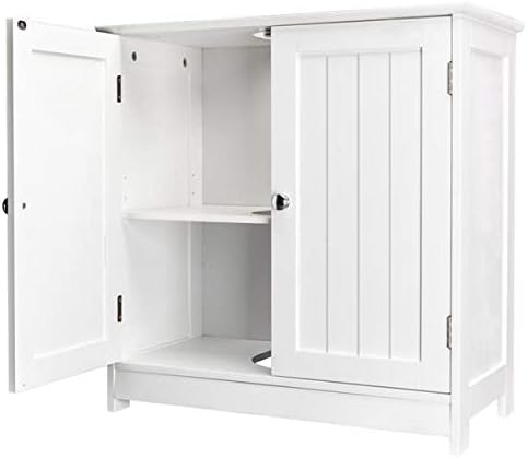 Sink Storage Vanity with 2 Doors, Standing Storage Cabinet Space Saver Organizer 23.6 x 11.4 x 23.6 (White)