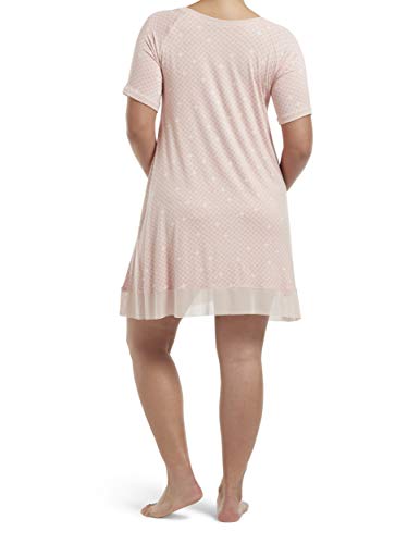 Hue Women's Sleepwell With Temptech Short Sleeve Nightgown Sleepshirt, Calming Rose, Large #TOP1