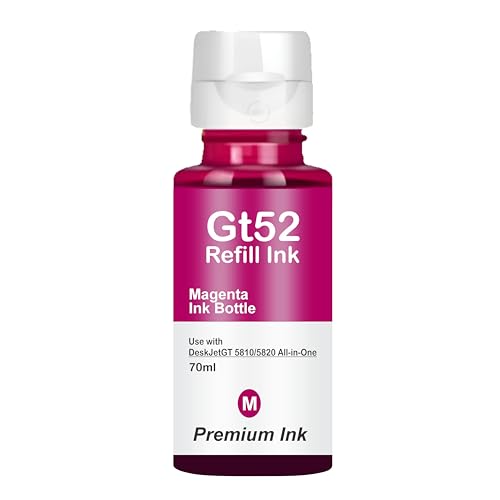 Image of Reffil Ink GT52 Compatible for HP 115, 310, 315, 319, 410, 415, 416, 419, 455, 500, 515, 520, 525, 530, 589, 615, 750, GT5810, GT5811, GT5820 Printers (GT52 Magenta Ink 1 Pcs)