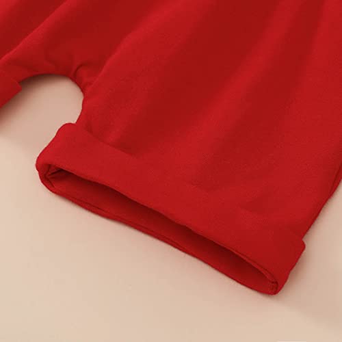 Newborn Baby Boy Summer Clothes Short Sleeve Cartoon Dinosaur T-Shirt Top Shorts 2Pcs 4Th Of July Outfit (12-18 Months,Red) #TOP6