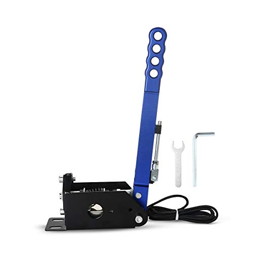 Geggur USB SIM Handbrake Pc Windows for Racing Games G25 G27 G29 T300 T500 Fanatecosw LFS Dirt Rally, 14 Bit Hall Sensor (Black/Red/Blue) Cover