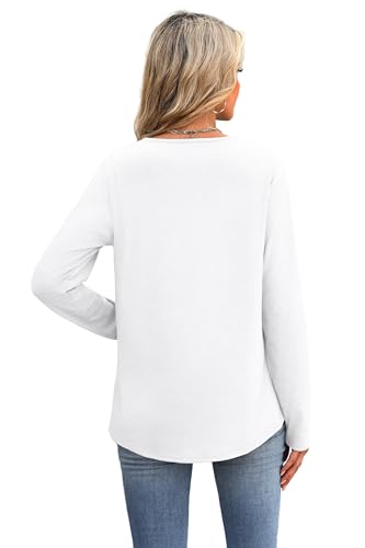 Image of XIEERDUO Boho Tops for Women Blouses Dressy Casual V Neck Long Sleeve Shirts Fall Outfits Trendy Vacation Clothes