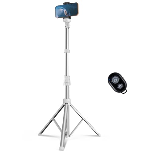 67" Phone Tripod, MIIASI Extendable Tripod for iPhone, Selfie Stick with Remote and Phone Holder, Compatible with iPhone/Android/Camera, Light Stand - image 1