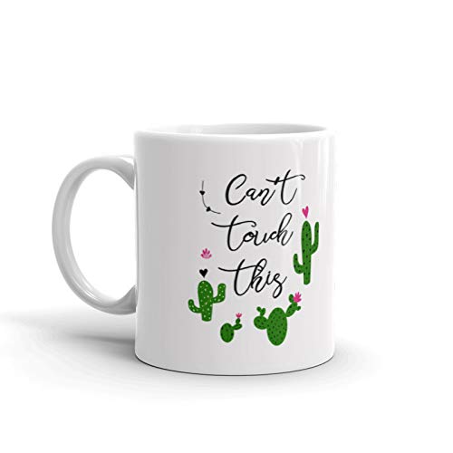 DM Enterprises " Can,t Touch This Plant " Printed Ceramic Coffee & Tea Mug - Ideal Gift for Nature Lover (330ml) (White)