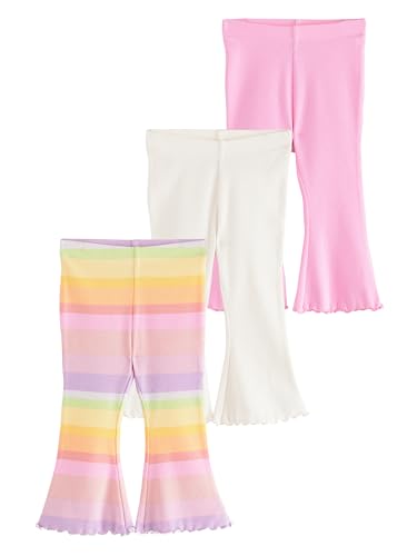 Next Niñas Pack de 3 Leggings Acampanados de canalé Rainbow 2 Años