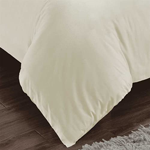 Homespace Direct 400 Thread Count 100% Egyptian Combed Cotton Duvet Cover Set Cream Single, Single Duvet Cover Set - Image 3