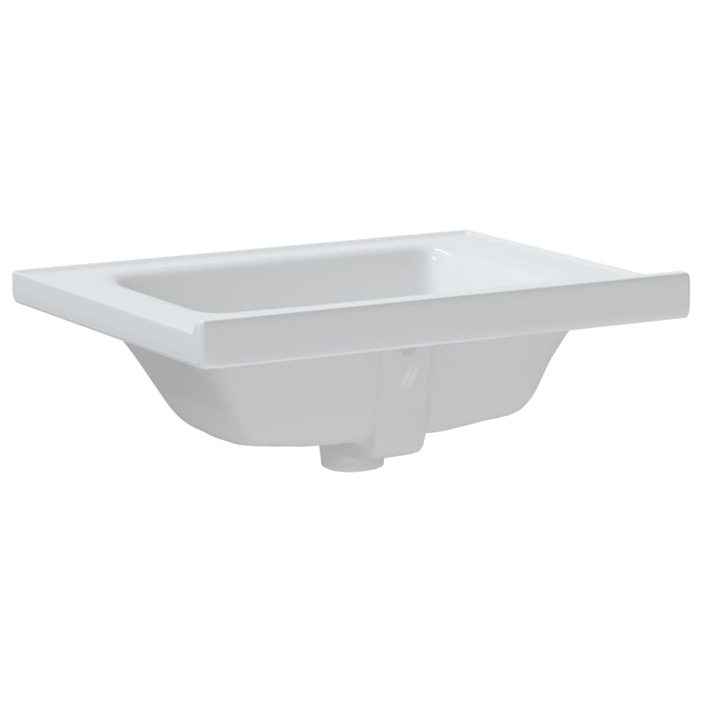 Rantry Lavabo de salle de bain, blanc, 61 x 48 x 19,5 cm, rectangulaire, en céramique, décor de meubles, lavabo de salle de bain, support pour salle de bain