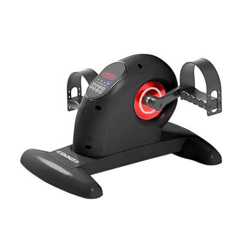 Sparnod Fitness SMB-625 Electric Mini Exercise Bike, Portable Pedal Exerciser with Remote Control, LCD Display for Time Speed Distance Calories, Quiet...