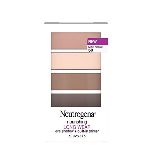 Neutrogena Nourishing Long Wear Eye Shadow + Built-In Primer, 50 Mink Brown, .24 Oz.