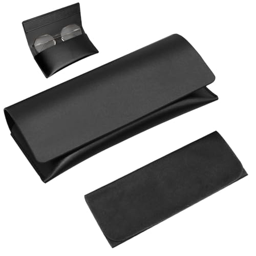 Sjjjs Brillenetui Schwarz, Reisebrillenetui Universal Mit Magnetverschluss für Kurzsichtigkeit, Sonnenbrille und Andere Brillen, 18*8*3CM