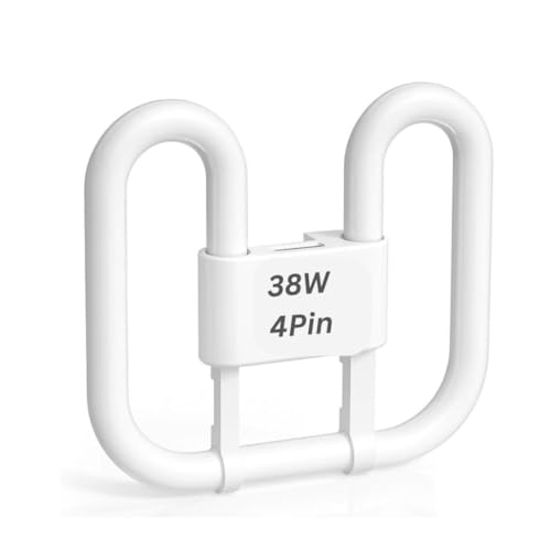 38W 2D Square 4-Pin CFL Lamp - GR10Q Energy Saving Bulb, Warm White 2700 Lumens, 3500K Color Temperature, 240V Voltage, Long-Lasting Square CFL Light for Homes, Offices, Shops [Energy Class A]