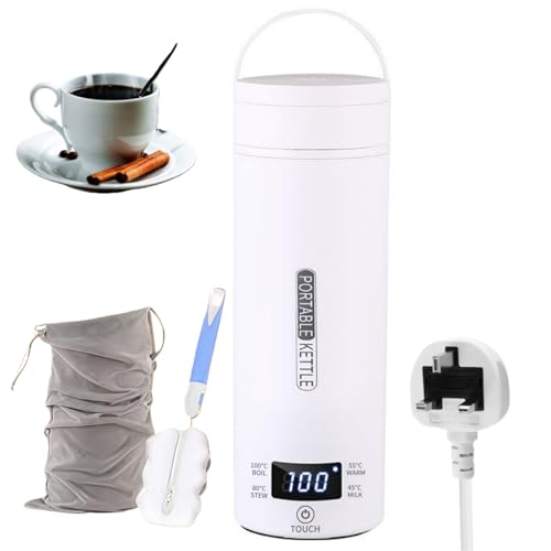 Lullaxx Portable Electric Kettle Travel Kettle 500Ml Portable Coffee And Tea Maker Four Temperature Settings Made Of 316 Stainless Steel Suitable For Travel Home Office And Business Trips.