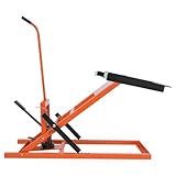 Xlsdlvcnxz Cric de levage hydraulique pour tondeuse à gazon avec capacité de 226,8 kg, envergure de roue réglable pour tracteurs, VTT et tondeuses poussées, assemblage et nettoyage faciles pour