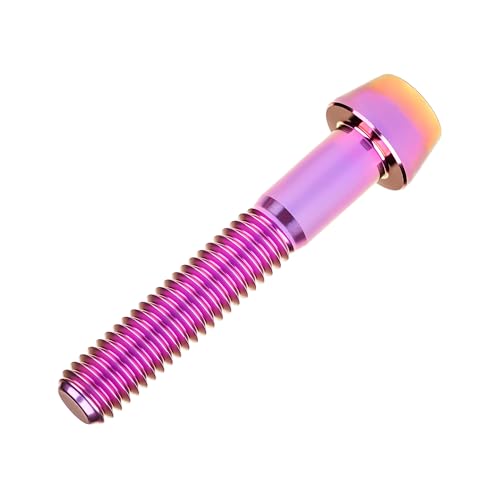 Image of Titanium Ti Bolt M5x9 16 18 20 25 30 35 40 45 50 55 60mm Tapered Head Screws Pack of 4 (M5x35mm, Purple Gold)